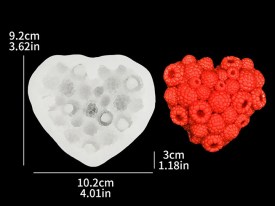 Molde silicona corazon de frambuesa